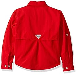 Columbia Boys' Big Bahama Long Sleeve Shirt, Red
