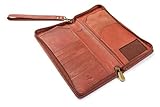 Visconti 1157 Large Leather Travel Wallet Planner for Credit Cards Tickets and Passports (Brown)