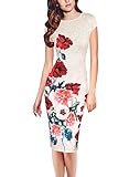 Vfemage Womens Elegant Floral Printed Cocktail Party Casual Pencil Dress