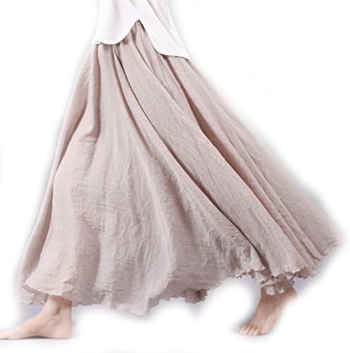 BRITTANY TINCHER Women's Casual Vintage Cotton Skirts Bohemia Pleated Long Maxi Tule Beach Skirt,Style Fourteen,Unique Size
