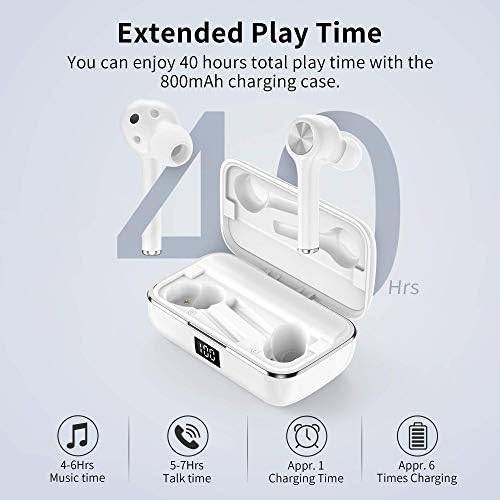 Écouteurs Bluetooth Sans Fil,ecouteur bluetooth 5.0 Contrôle Tactile ecouteurs sans fil avec Étui Chargement et Microphones HD Réduction du Bruit CVC8.0 Casque Bluetooth Sport pour Smartphone iPhone