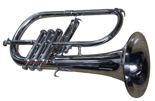 Queen Brass Flugelhorn Chrome Bb Pitch W Hardcase Mp Fluglehor Silver