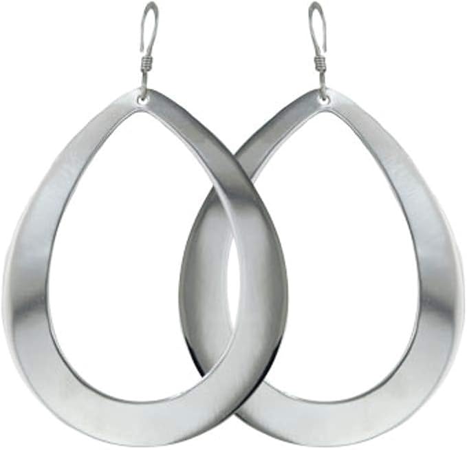 925 Sterling Silver Big Teardrop Earrings 50mm Dangling