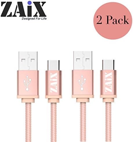 Extra Long 10 Feet Charge &amp; Data Cable For Google Pixel XL Pixel 2. Nylon Braided USB Rapid Charging Cord (Rose Gold 2 Pcs)