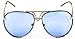 FLAWLESS EYEWEAR Oval Oceanic Lens Twirl Metal Design Frames Pilot Police Sunglasses (Blue, 65)