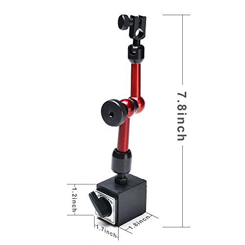 41s88d35lmL AGPtek 3-Joint Red Adjustable Magnetic Base Holder for Digital Dial Indicator - Image 4