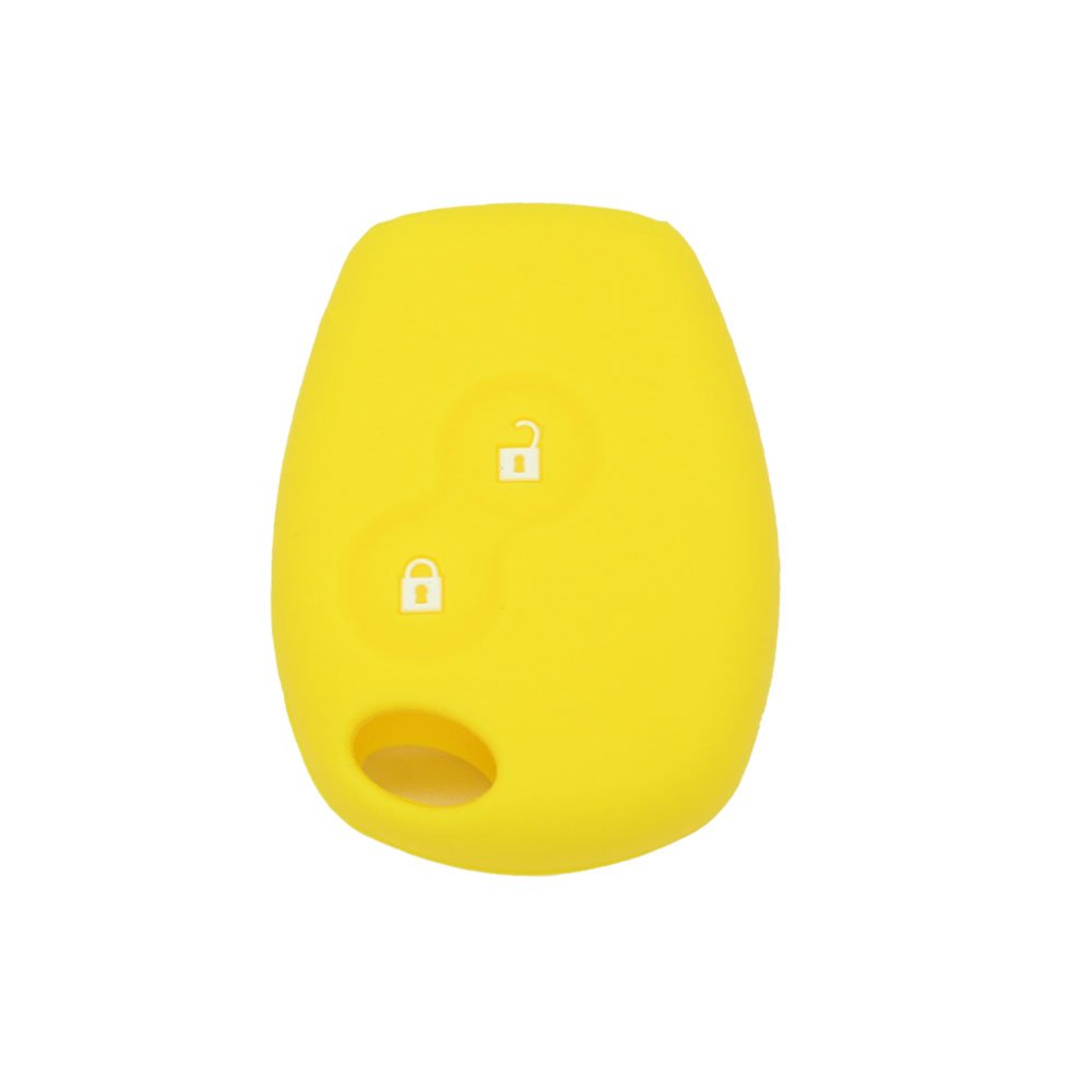 BROVACS Silicone Cover Protector Case Holder Skin Jacket Compatible with RENAULT DACIA 2 Button Remote Key Fob CV4350 Yellow — image 1