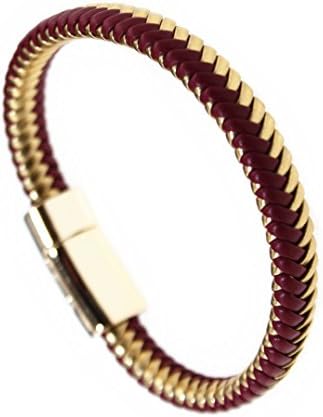 Happiness Jewelry Unisex PU Leather Mix Color Bracelet With Gold Magnetic Alloy Clasp 8 Inches Length