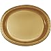 Creative Converting 8 Count Oval Paper Platters, Glittering Gold