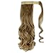 Wrap Around Synthetic Ponytail Clip in Hair Extensions One Piece Magic Paste Pony Tail Long Wavy Curly Soft Silky for Women Fashion and Beauty 17'' / 17 inch (light ash brown mix bleach blonde)