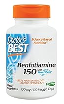Doctor's Best BenFotiamine with BenfoPure, Non-GMO, Gluten Free, Vegan, Helps Maintain Blood Sugar Levels, 150 mg, 120 Veggie Caps