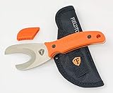 FieldTorq Knife GLS-114MH The Field Dressing Super Tool - Gut Hook and Bone Cutting Knife - Sheath and Blade Sharpener (Orange Fiberglass Reinforced Nylon)
