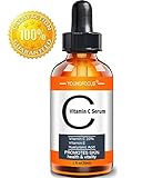 Youngfocus vitamin c skin serum facial serum hyaluronic acid organic anti aging face serum with vitamin e boost collagen fade sun age spots brightening improved skin firming 1 fl oz