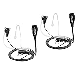 Radio Mic Earpiece Headset,2 Pin PTT Covert Acoustic Tube Earpiece for Two Way Radio Kenwood Baofeng UV-5R/888S/UV-82/UV-82HP/UV-5R V2+/BF-F8HP,2 Pack By Tunteil