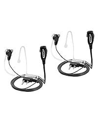 Tunteil - Auriculares con micrófono de radio, 2 pines PTT, cubierta de tubo acústico para radio de dos vías Kenwood Baofeng UV-5R/888S/UV-82/UV-82HP/UV-5R V2+/BF-F8HP,2 unidades