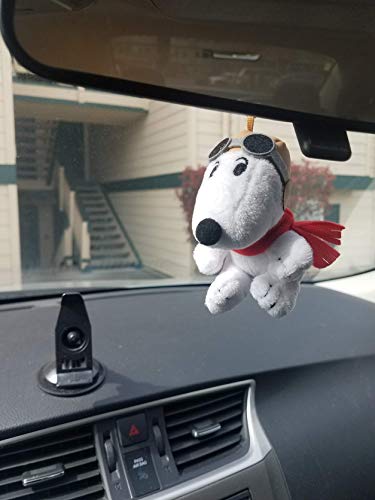 Snoopy Flying Ace Car Accessory Cute Soft Plush Ultra Detail Chain Keychain Bag Charm Key Clip Pendant 4" H Tall. Car Keychain .Limited Edition