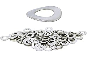 BEL-METRIC (100pcs) BelMetric M8 Wave Stainlesss Steel Corrosion Resistant Washer - DIN 137B, 15mm Outer Diameter Shiny WW8BSS