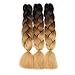 Forevery Braiding Hair 24 Inch Jumbo Braids Color Braiding Hair 3 Packs Kanekalon Braiding Hair 3 Tone Brown Ombre Braiding Hair (24