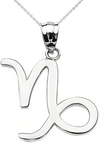 Personalized Sterling Silver Capricorn Zodiac Pendant Necklace