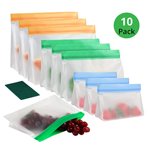 Makibes StandUp Reusable Sandwich Bags 10 Pack Reusable Storage