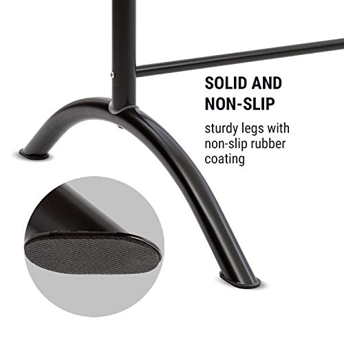 Klarfit Barre Anna • Double Ballet Bar • Free-Standing • 43 x 44 inches • 2 x 1.5 inches Ø • Powder-Coated Steel Tubes with Wooden Look • Suitable for Numerous Stretch and Movement Exercises • Black