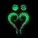 0 Gauge Black Ink Glow in the Dark Teardrop Glass Spiral Taper (8mm) - 4 Pieces