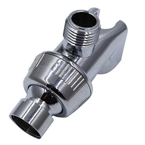 YouCY Shower Head Holder for Hand Held Showerheads, Adjustable Shower Arm Mount with Universal Wall Hook Bracket and Brass Pivot Ball, Polished Chrome