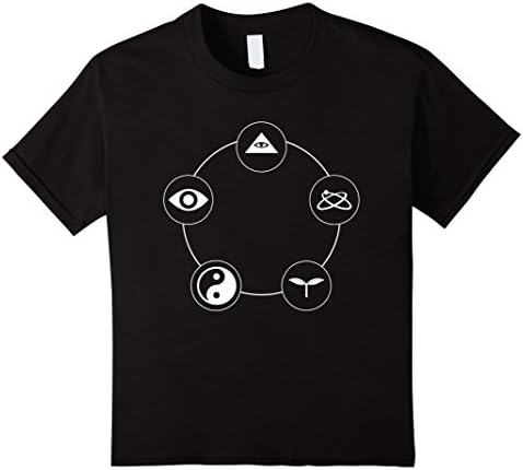 unisex-child PD Symbols White Circle T-Shirt 12 Black