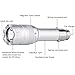 MCCC 250 Lumens Small LED Rechargeable Car Emergency Flashlight for 12 Volt Car Cigarette Lighter Vechicle Charge, Portable Mini Torch Light with Car Charger and Outdoor Survival Tool for Camping