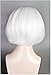 Cfalaicos Short Pure White Costume Hair with Free Wig Cap (Eye Cover Not Included)