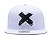 Quanhaigou Embroidered X Snapback Hats for Men and Women Adjustable Hip Hop Boy Baseball Cap White
