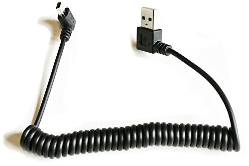 Robotjoy Coiled USB 2.0 Type A to Mini-B USB Cable w/Right Angle Connectors