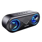 ZoeeTree S8 Bluetooth Speakers V5.0, Speakers Bluetooth Wireless with 10W HD Sound and Rich Bass, LED Flashing Light, 12H Playtime, Built-in Mic, Portable Speaker Works with Alexa