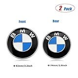 ESKey BMW Emblems Hood and Trunk,82mm+74mm BMW Blue White Emblem Replacement Suitable for ALL Models BMW E30 E36 E46 E34 E39 E60 E65 E38 X3 X5 X6 3 4 5 6 7 8