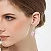 EleQueen 925 Sterling Silver CZ Baroque Drop Hook Earrings Pink Made with Austrian Crystals, Valentine's Day/Mother's Day/Christmas Jewelry Gift
