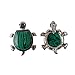 Joya Gift Jewelry Tortoise Shape Keyring Malachite Gemstone Pendant Stainless Steel Keychain