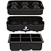 Silicone Ice Cube Trays Combo (Set of 2), Square and Sphere Ice Ball Maker with Lid & Large Square Molds and BONUS Funnel - Reusable & BPA Free