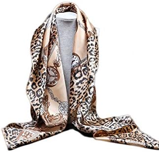 HanHe Women's Large Satin Square Scarf Silk Feeling Hair 35 x 35 inches (color 24)