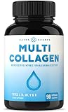 Multi Collagen Pills (Types I,II,III,V,X) Double Hydrolyzed Enhanced Absorption Collagen Peptides Powder Capsules - Healthy Skin, Hair, Nails, Joints, Bones - Keto Protein Supplement for Women & Men