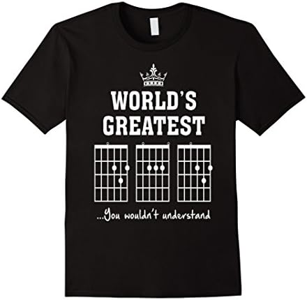 Men's Bass Guitar Shirt- Guitar Dad Chord Shirt Large Black