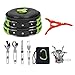 Bisgear Camping Cookware Mess Kit for Backpacking Gear - Camping Pots and Pans Set with Stove Cups Plates Flatware - Camping Cooking Set Accessories - Survival Gear and Equipment