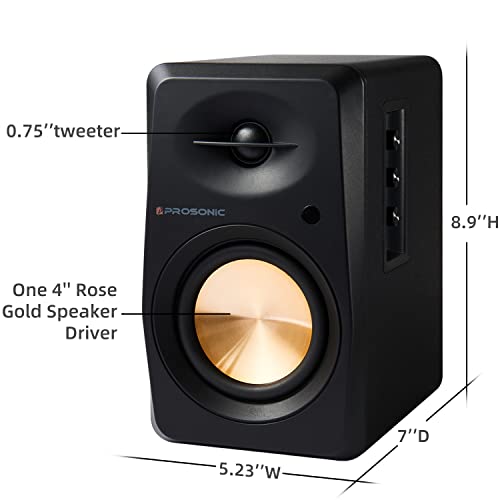 Prosonic BT30 Active Powered Bluetooth Bookshelf Speakers, Studio Monitor, Home Theater