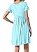 LAINAB Womens Summer O Neck Flowy Loose Casual Short Tunic Dress Sky Blue XXL