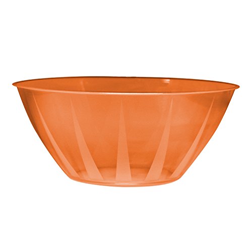 Party Essentials N025462 Hard Plastic 160-Ounce Serving Bowl, Neon Orange