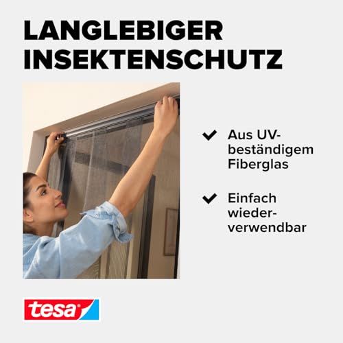 INSECT STOP Lamellen Vorhang - Fliegenvorhang - 4-teiliger Insektenschutzvorhang - Moskitonetz für Türen - ohne Bohren, mit Klettverschluss - 95 x 220 cm - Weiß (leichter Sichtschutz)