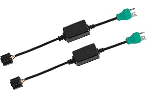 BEEYEO 2 Pack H4 HB2 9003 Headlight Decoder Anti-flicker Harness Error Free Resistor Wiring Canbus Adapter Flash Warning Canceller Capacitor for Wrangler JK TJ LJ JKU