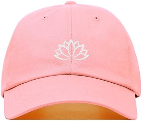 Lotus Flower Baseball Hat, Embroidered Dad Cap, Unstructured Soft Cotton, Adjustable Strap Back (Multiple Colors)