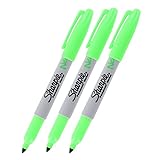 Sharpie Neon Permanent Marker, Neon Green Ink, Pack of 3