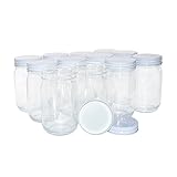 12 Pack Clear Glass Old-Fashioned Jars With Metal Lid (with seal) 16oz