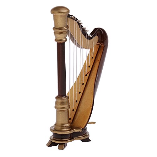 Dolity 1/6 Male Female Playing Harp Wooden for 12'' Hot Toys Side Show DID Figures - Thumbnail 6